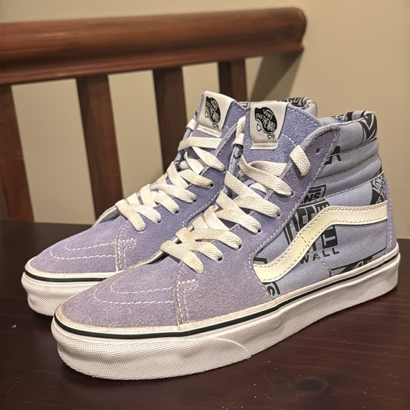 Vans High Top Hi Logo Mix lavender Gray Blue and White Skate Shoes - Picture 2 of 11